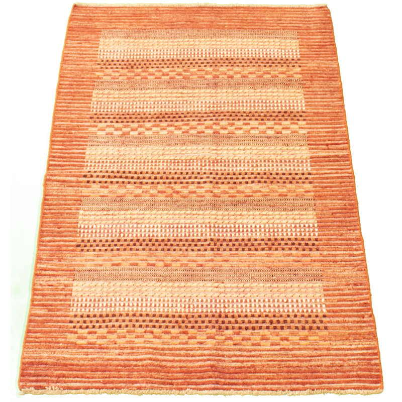 Tapis de la surface en laine foncé/crème 3 pi 10 po x 6 pi 1 po one-of-kind à la main-noué la 2010 Agel