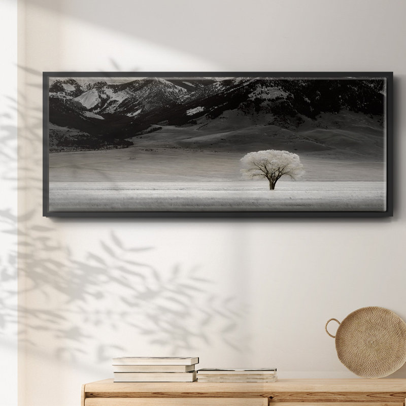 Arbre solitaire, reproduction sur toile, H 20 po x l 50 po x P 1,5 po, Noir