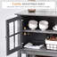 Armoire de cuisine grise pour bar, avec rangement intérieur réglable et salon élégant et polyvalent
