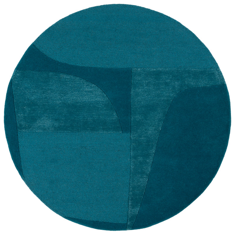 Rosten Hand Tufted Wool, Viscose, Cotton Geometric Rug, Round 6'