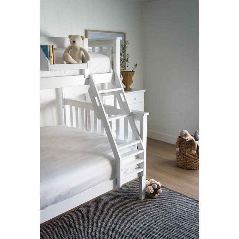 Savona FSC®-Certified Oak Kids Bed/Bunk Bed, Twin/Full Kids Bunk Bed, Washed White