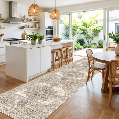 Washable Area Rugs - Large Rugs for Living Room Stain Resistant Carpet Vintage Rugs for Bedroom with Non Slip Backing Home Decor Floor Decoration Mat