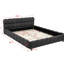 Lit plateforme tapissier en tissu gris pour grand lit, style moderne, profil bas, motif quadrillé, matériaux naturels, structure à profil requis en gris, avec revêtement en grille, fait de jute-522034216