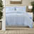 Reversible Bedding Sets Blue Microfiber Bow Embroidery For Home Bedroom