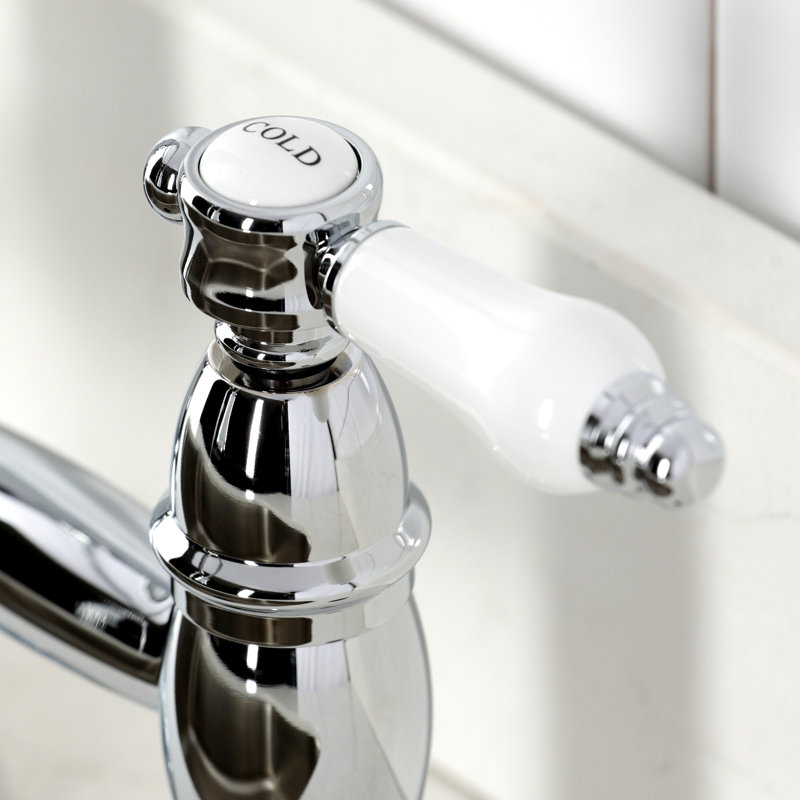 Kingston Brass Bel-Air Double-Handle 2-Hole Deck-Mount Pre-Rinse Bridge Kitchen Faucet, Polished Chrome
