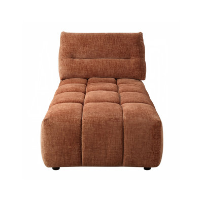Linen Upholstered Modular Chaise In Coral Red