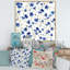 Fleurs bleues sur fond blanc - reproduction d'art sur toile à motifs-66815191-66815192