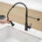 Contemporary Black Stainless Steel Kitchen Faucet With Pull Out Spray Head And Single Control Handle Down Precision-973323383