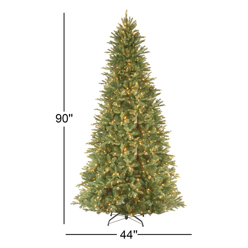 Tiffany Green Fir Artificial Christmas Tree with Clear Lights with Stand, 7.5'