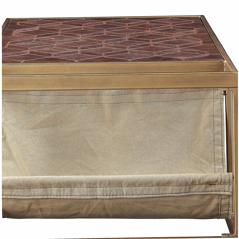 Table basse rétro brune avec porte-revues