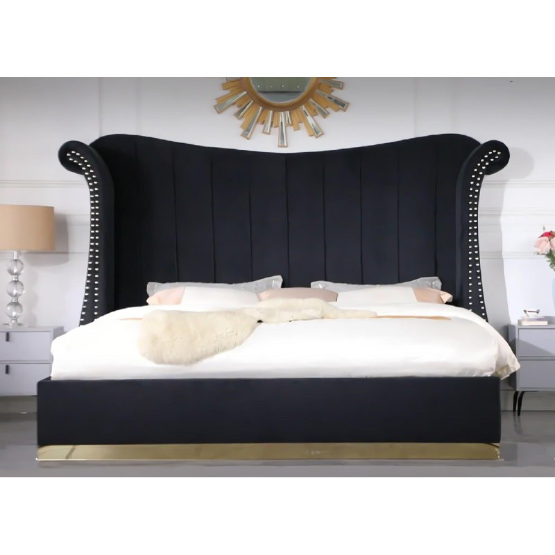 Sollows Platform  Bed , King, Black