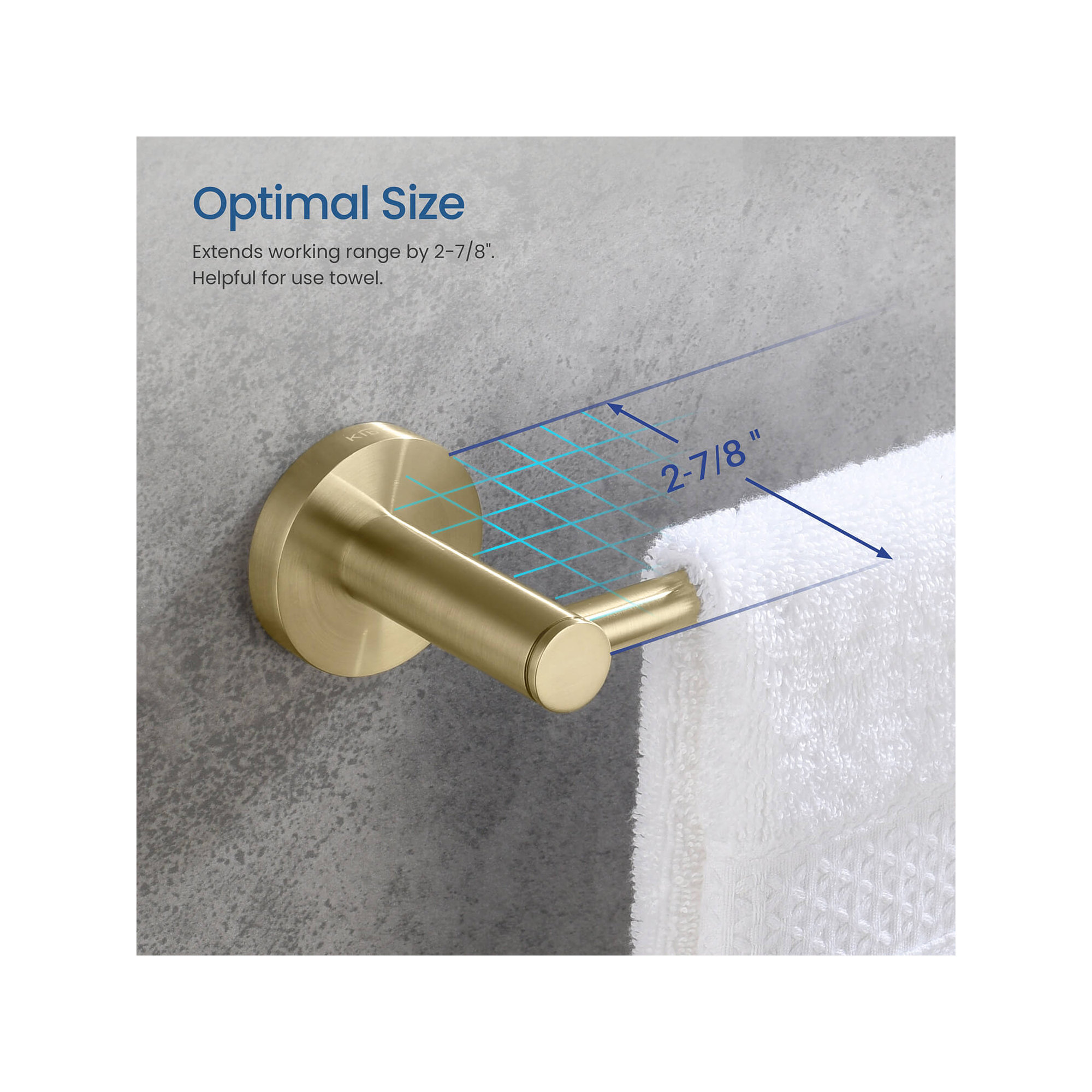 Wall Mounted Towel Bar, Brushed Gold, 2.13" H x 19.81" W x 2.88" D