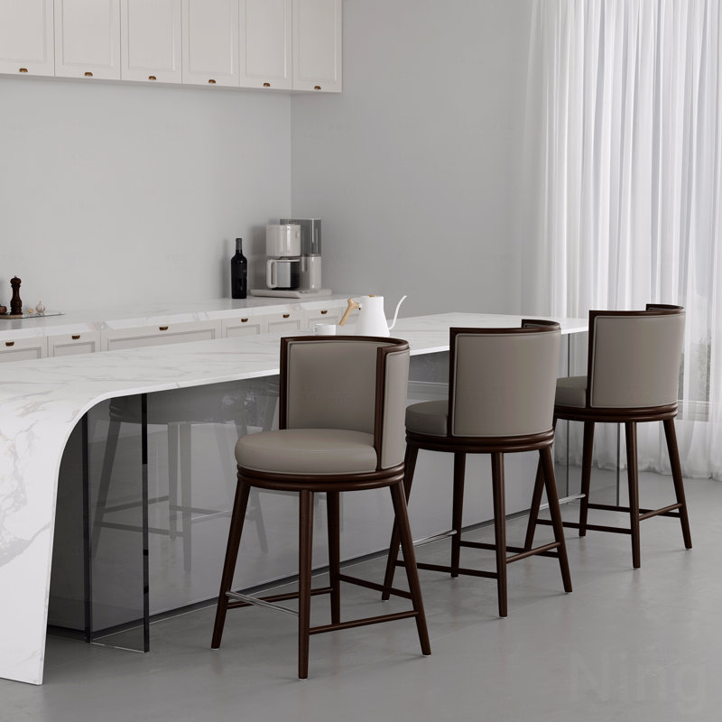 Tabouret de comptoir, Taupe, 37.6" H x 20.9" W x 21.7" D