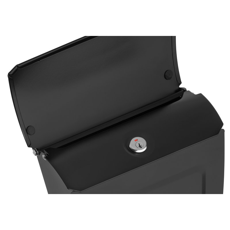 Aspen Locking Wall Mounted Mailbox, Black