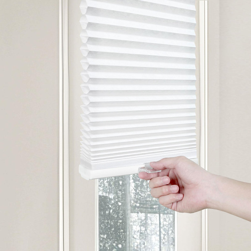 1.5" Cordless Light Filtering Semi-Sheer Cellular Sidelight Window Shade, 9" W x 72" H, White, 9"W x 72"L
