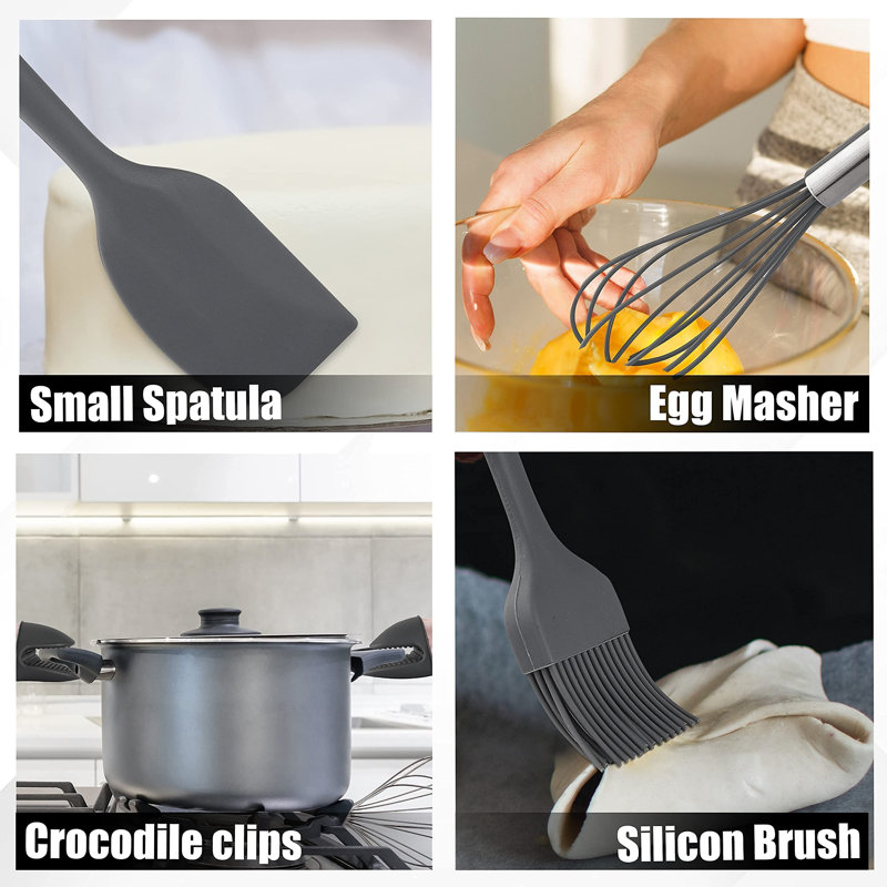 Belfry Kitchen Oriole 21 Utensil Set, Grey