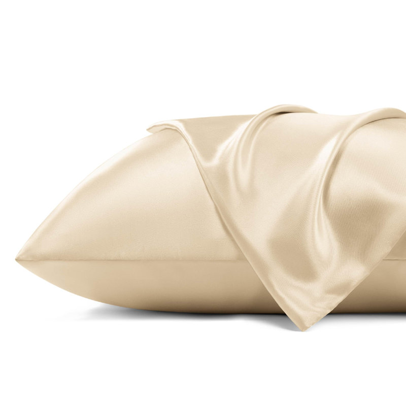 Bedsure Satin Pillow Case 2 Pack, Champagne, Queen Pillow Case