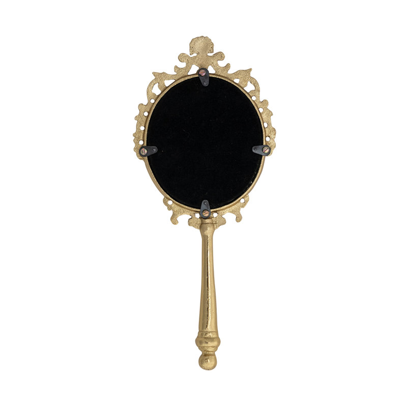 Miroir à main encadré en métal embossé