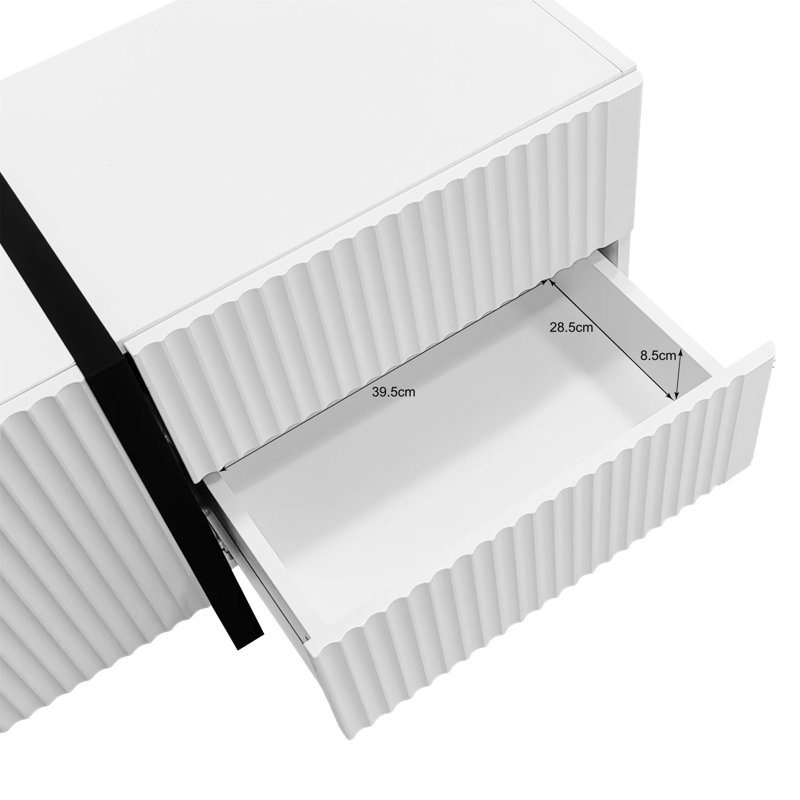 Allonah Unfinished TV Stand for TVs up to 85", White/Black