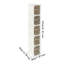 White 5-Tier Tall Narrow Storage Cabinet with Lockable Wheels, Slim Freestanding Rolling Organizer Cabinet with Visual Doors for Bathroom, Kitchen & Laundry Room