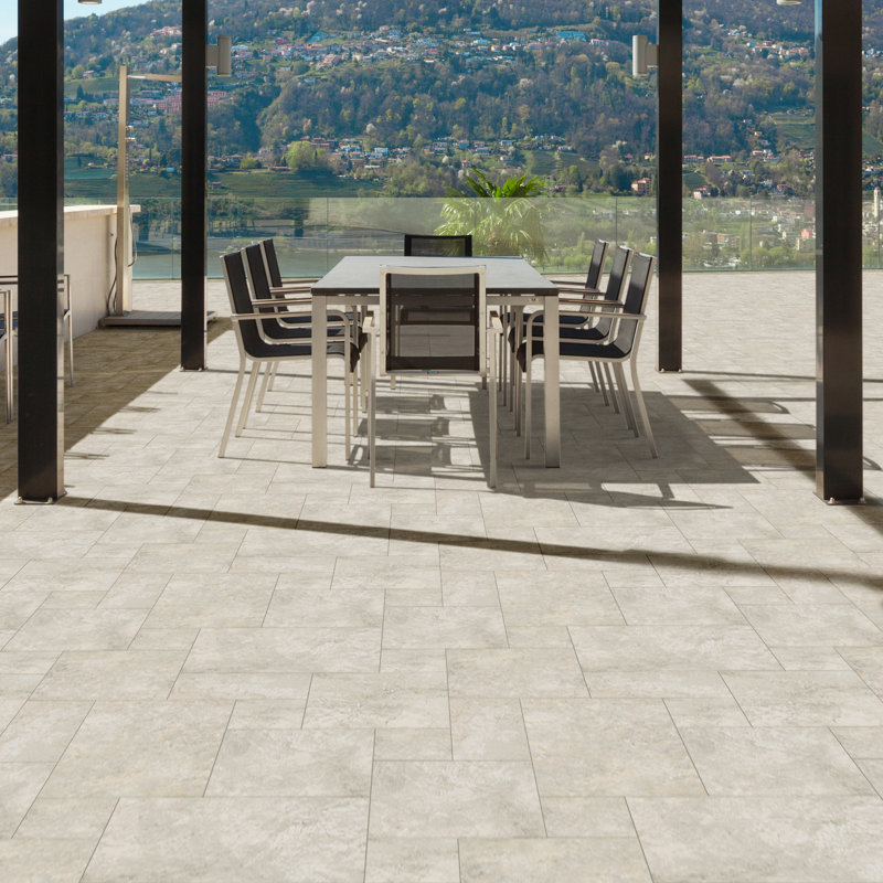 Duravia Matte Pattern Porcelain Paver Kit (8 sq. ft./unit, 4 Pieces), Cascade Gray