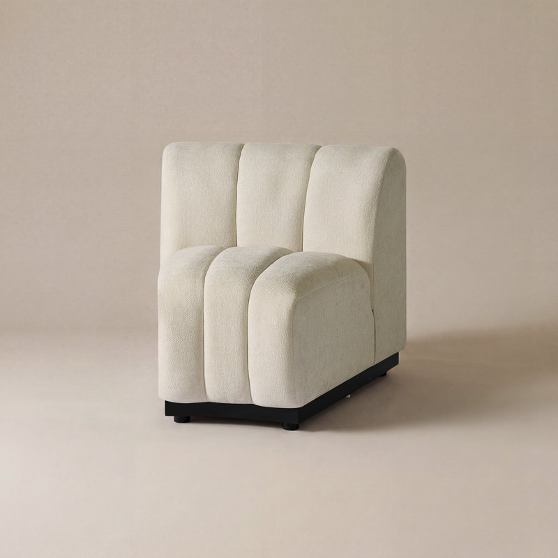  Fauteuil incurvé beige 33 po, Beige