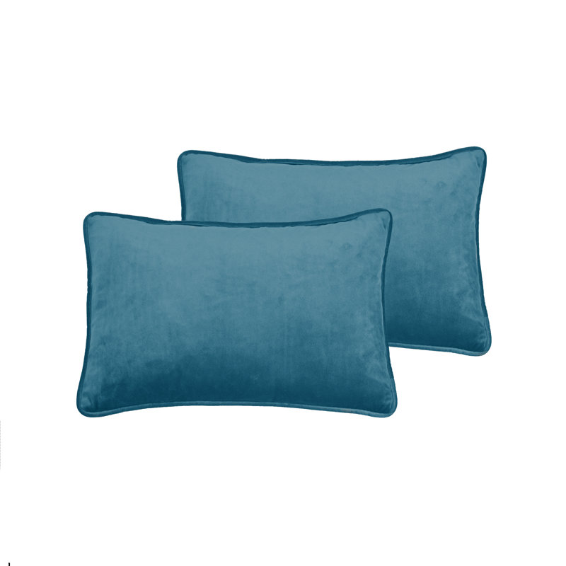 Velvet Reversible Throw Pillow, Peacock Blue, 13" x 19"
