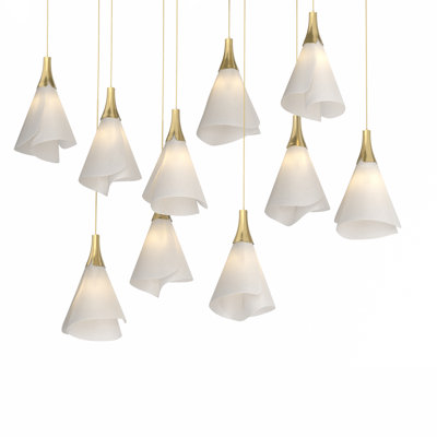 Luminaire suspendu rectangulaire à 10 lumières Mobius