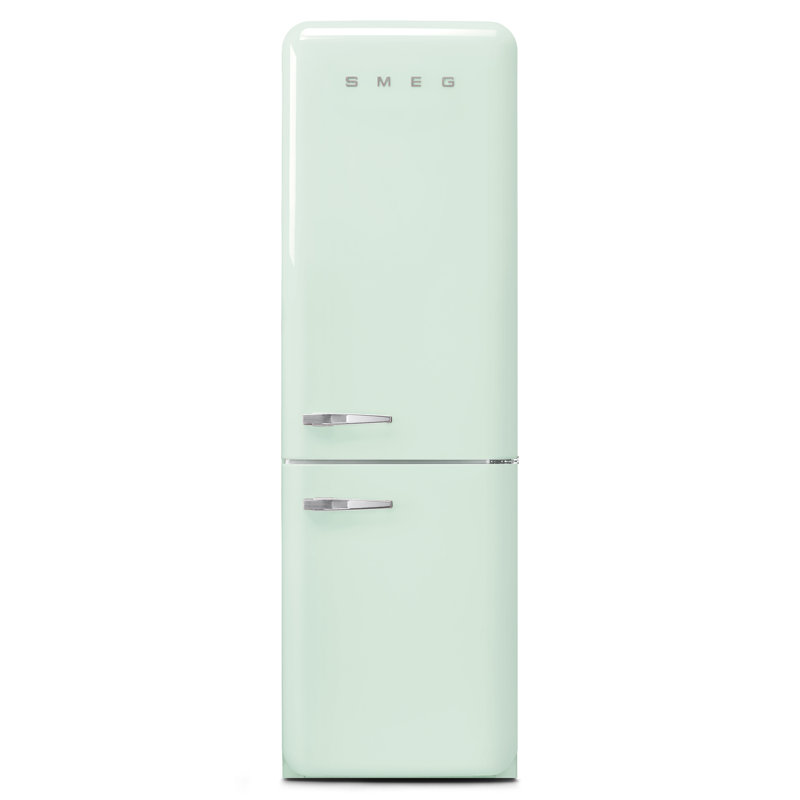 SMEG 50s Style 24" Bottom Freezer 12.8 cu. ft. Energy Star Refrigerator, Pastel Green, Right
