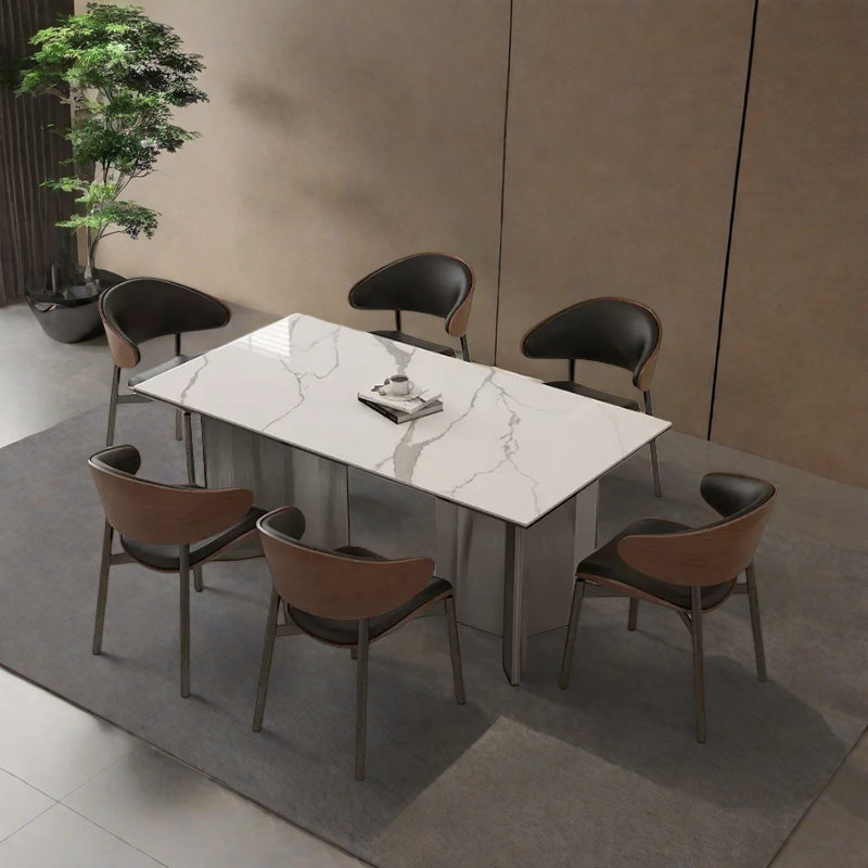 Ensemble de table et chaises de salle à manger haut de gamme Minimalist, H 29,52 po x L 70,86 po x l 31,49 po
