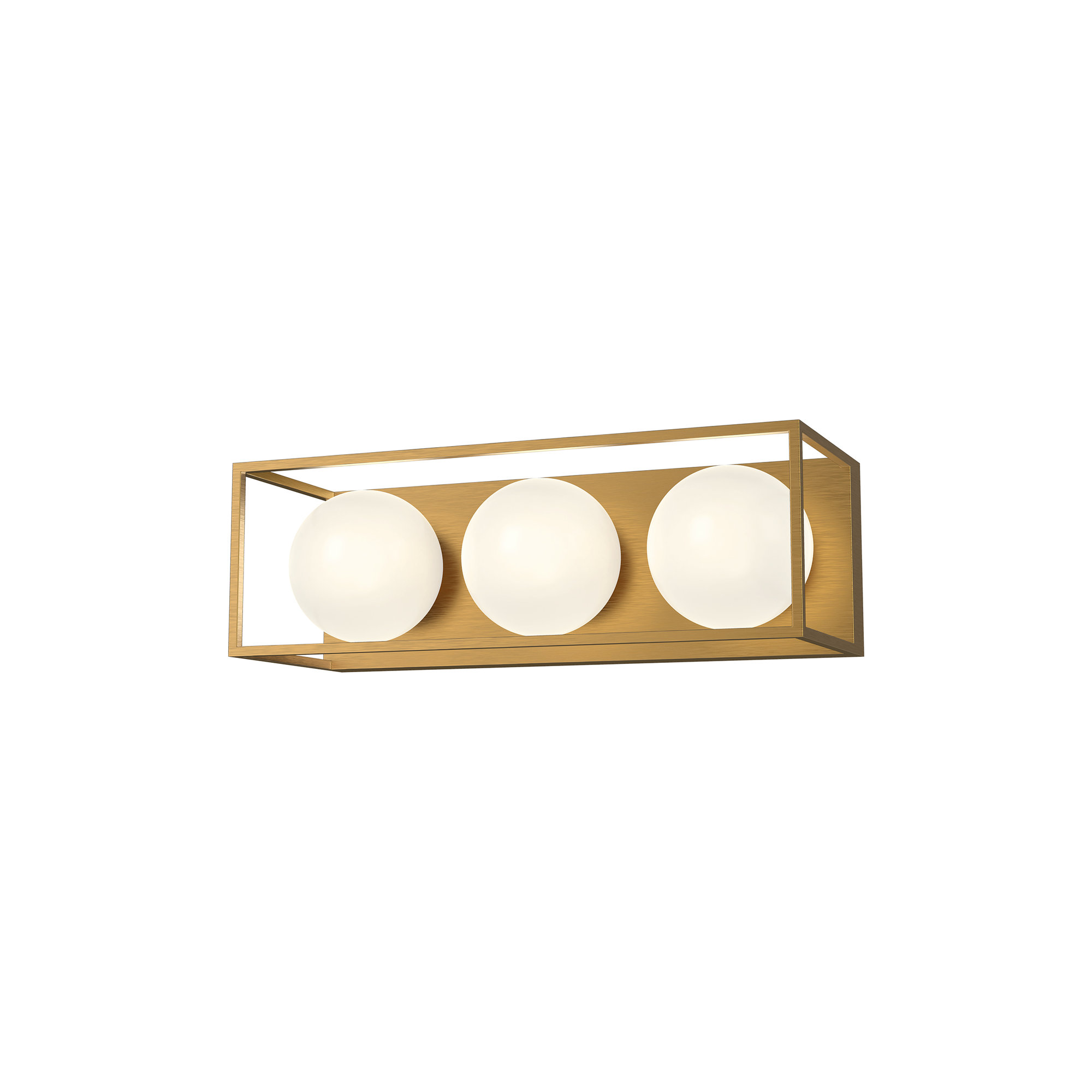 Davida Frosted Dimmable Bath Bar, Aged Gold, 3