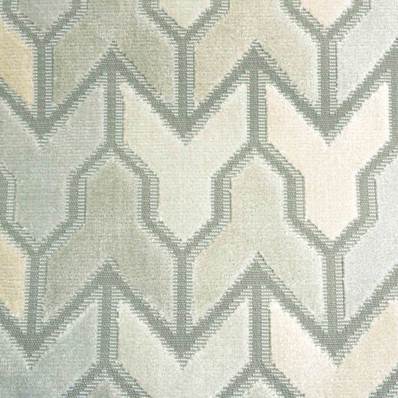 Jefferson Geometric Cut Velvet UpholsteryFabric, Glacier