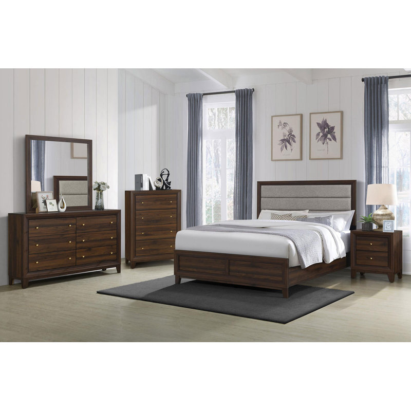 Ensemble de chambre avec très grand lit 5 pièces Welsley, Très grand