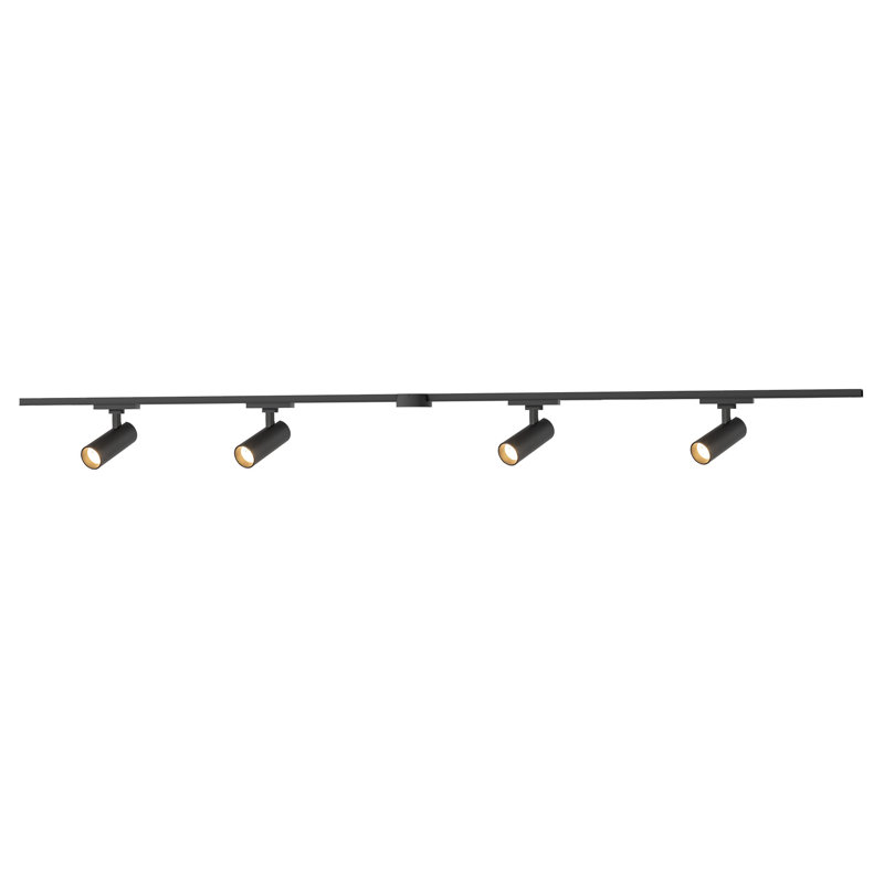 Paolo 81-in Gold dimmable LED Trilo Ceiling Kit, Matte Black