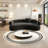 Black curved negotiating sofa-103978031