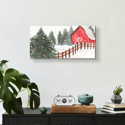Epic Art 'Winter Cardinal Collection D'  by Annie Warren Acrylic Glass Wall Art, 24" x 12"