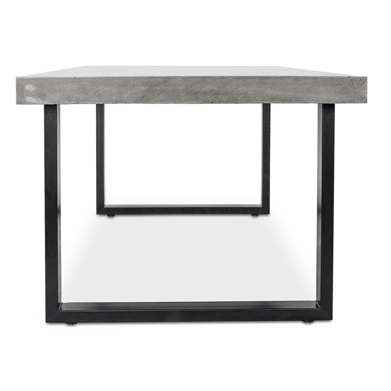 Jedrik Outdoor Dining Table, 30" H x 79" L x 39.5" W, Gray/Black 