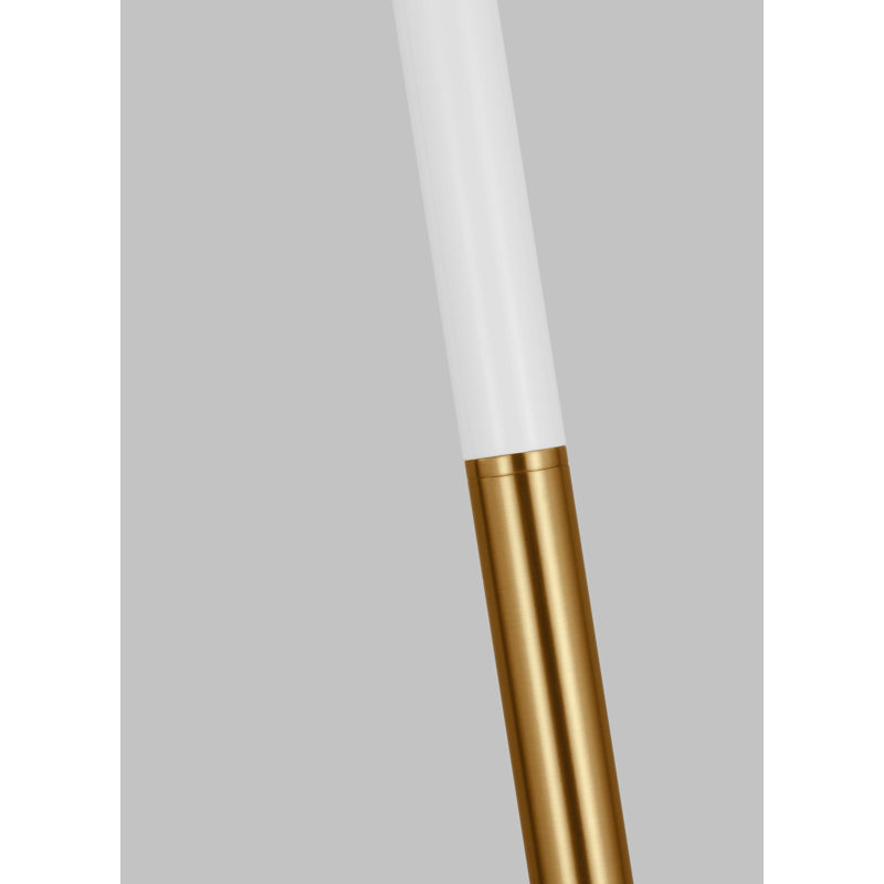 Lampe sur pied 62 po Emilia, Laiton bruni avec blanc brillant