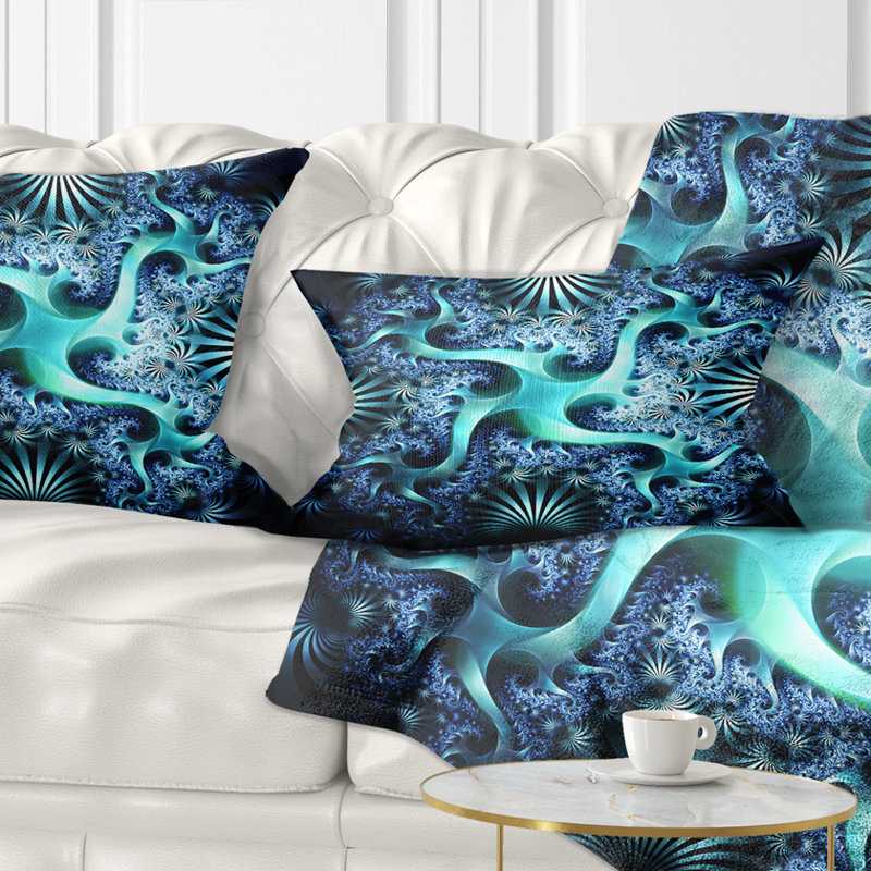 Coussin lombaire abstrait, Aqua / bleu