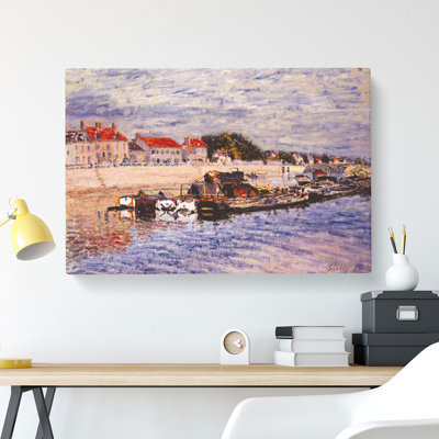 Barges by Alfred Sisley - Wrapped Canvas