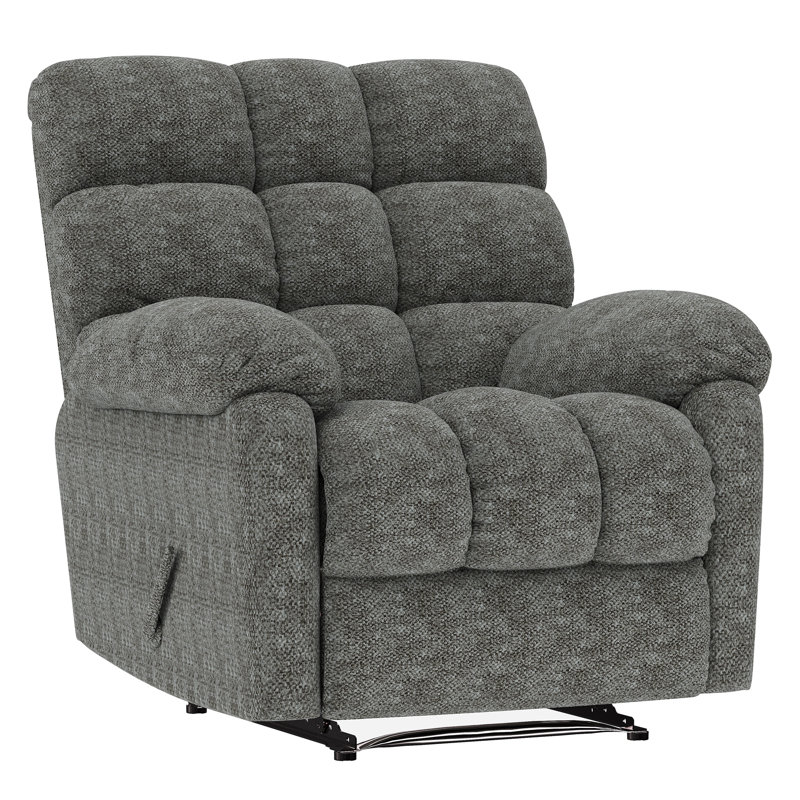 Fauteuil inclinable oscillant, chenille grise, Grey