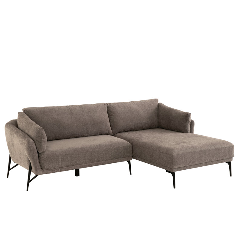 Dulcimer 3 Seater Corner Sofa , Dark Grey, Right Hand Facing