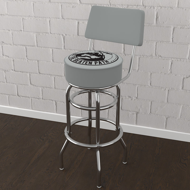 Swivel Upholstered Counter Stool with Metal Frame