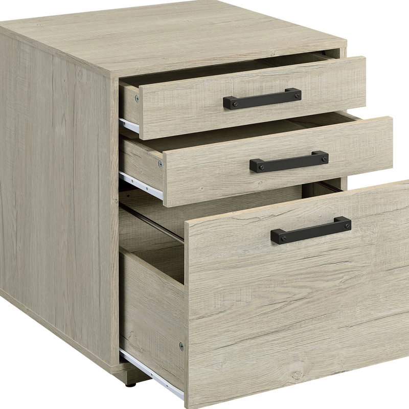 Contemporary, 3 - 4 Drawers, Office File Cabinet, Freestanding, White Washed Grey, Arm, Design, Construction Drawer Freestanding Home Cabinet With Contemporary Grey Finish, Arm And Material, 25