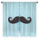 Rideaux de fenêtre enroulés et bouclés noir avec moustache et obscurcissant - 2 panneaux