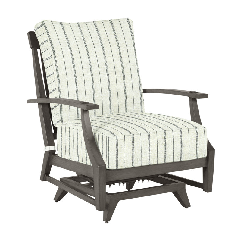 Croquet Patio Chair with Cushions, Slate Gray, Welt, Tweed Toffee