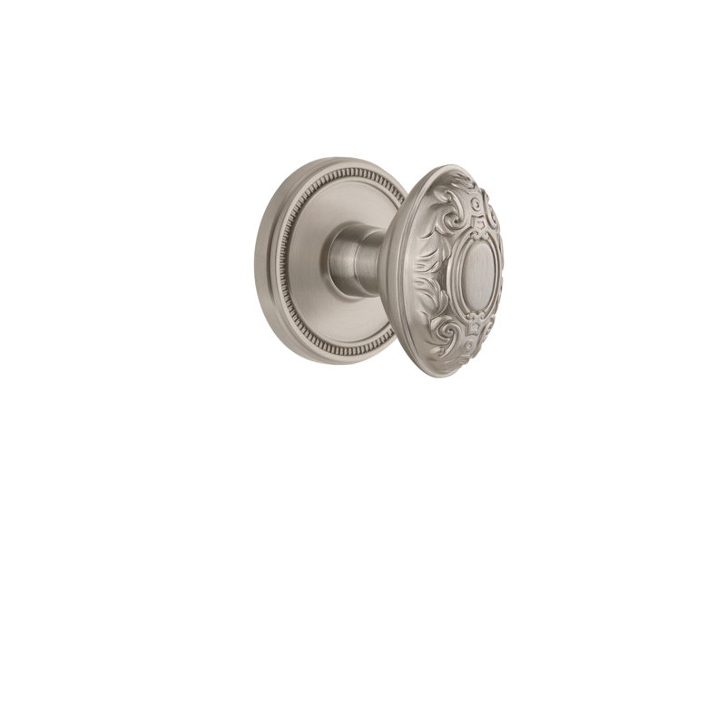 Rosette double avec bouton de porte Grand Victor, Nickel satiné