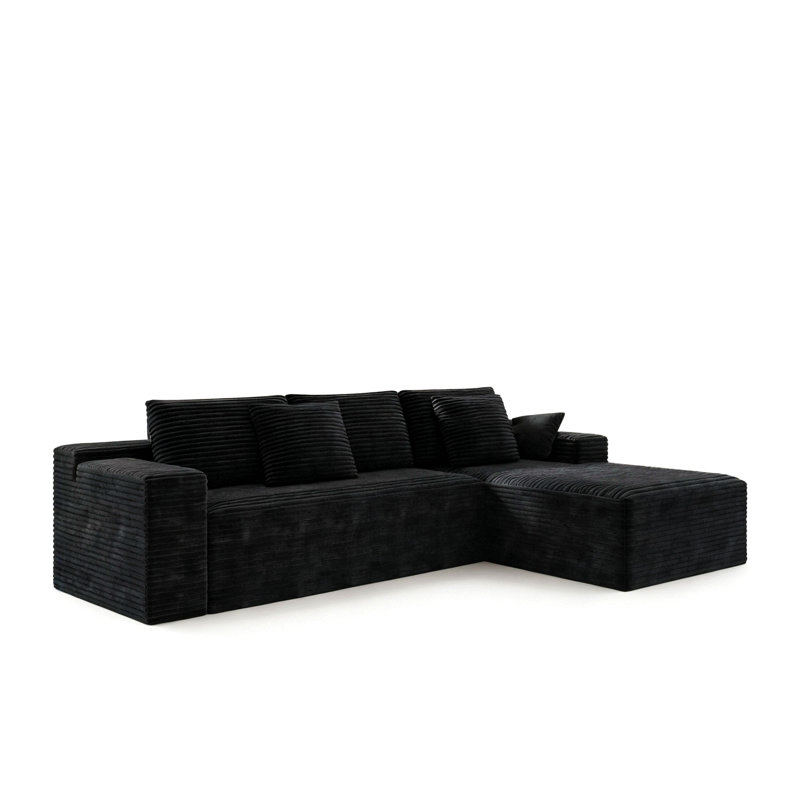 104.3*68.9"Modular Sectional Sofa Seat,Upholstered Compressed Couch For Living Room,Bedroom,Apartment,No Assembly Required,2Pc Free Combination,Plush Corduroy Fabric