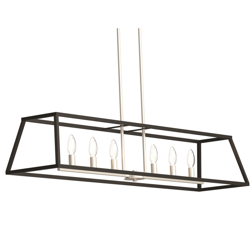 Luminaire suspendu linéaire pour îlot de cuisine 6 lumières Aquadale
