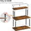Organisateur de comptoir de cuisine, tablette d'angle mobile, organisateur de rangement de bureau pour comptoir, bureau, salon, brun rustique et noir